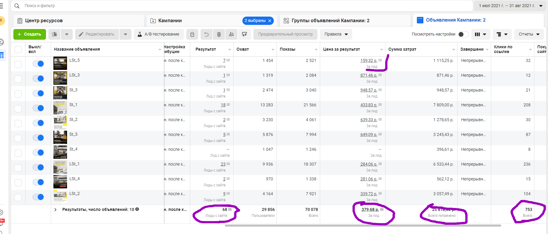 PADRE: статистика 3